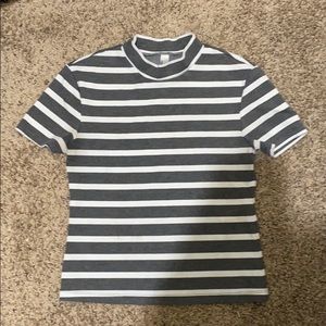 American apparel high neck stripped top